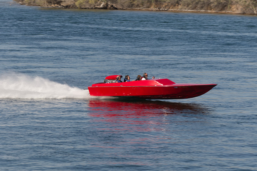 red speed boat
